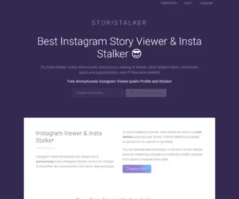 Storistalker.com(Anonymous Instagram Story Viewer) Screenshot