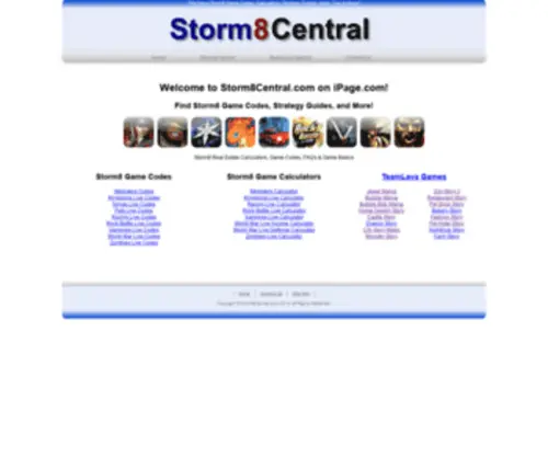 Storm8Central.com(Storm8 Game Codes) Screenshot
