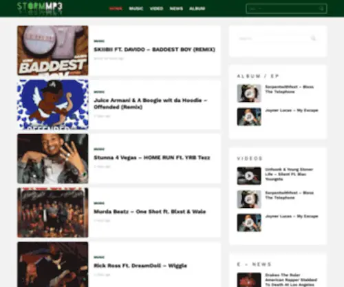 StormMP3.com(Storm New Music Everyday) Screenshot