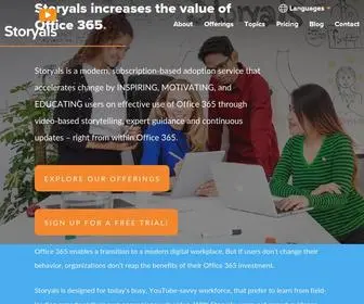 Storyals.com(Storyals drives Office 365 adoption for your organization) Screenshot