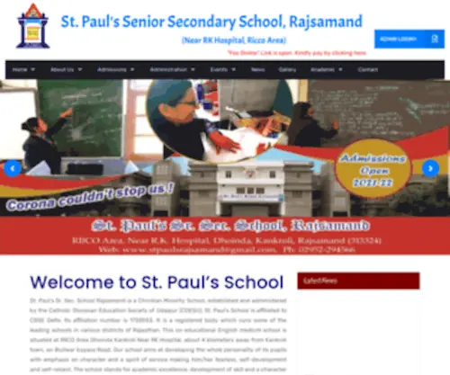 Stpaulsrajsamand.com(Paul's Senior Secondary School) Screenshot