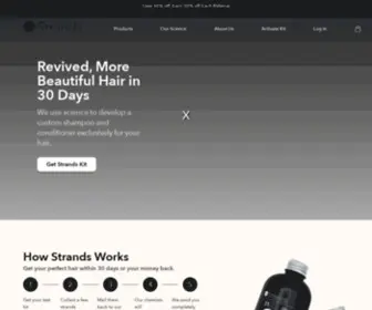 Strandshaircare.com(Custom Shampoo & Conditioner) Screenshot