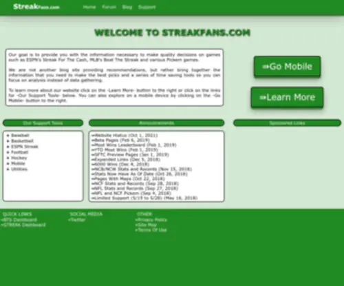 Streakfans.com Screenshot