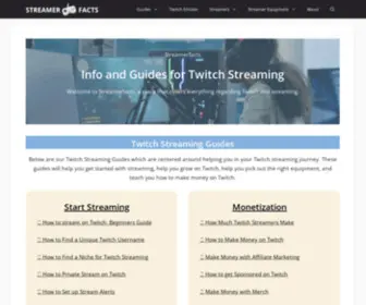 Streamerfacts.com(Info and Guides for Twitch) Screenshot