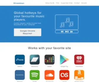 Streamkeys.com(Global Music Player Hotkeys for Chrome) Screenshot