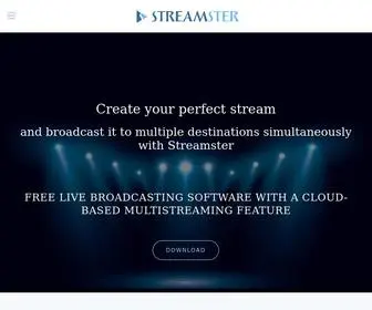 Streamster.io(Free live broadcasting software for multistreaming) Screenshot