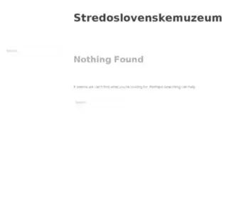 Stredoslovenskemuzeum.sk(Stredoslovenské) Screenshot