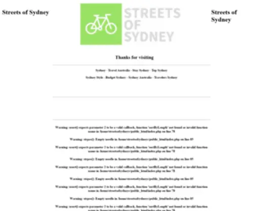 Streetsofsydney.com.au(Sydney Business Directory) Screenshot