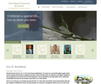 Stricklandfuneralservices.com(Strickland Funeral Services) Screenshot