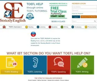 Strictlyenglishusa.com(Online TOEFL Preparation) Screenshot