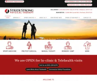 Stridestrong.com(Physical Therapy Clinics in Hillsboro & Beaverton OR) Screenshot