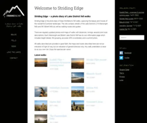 Stridingedge.net(A photo diary of Lake District fell walks) Screenshot