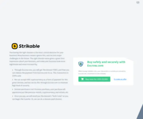 Strikable.com(Domain name is for sale) Screenshot