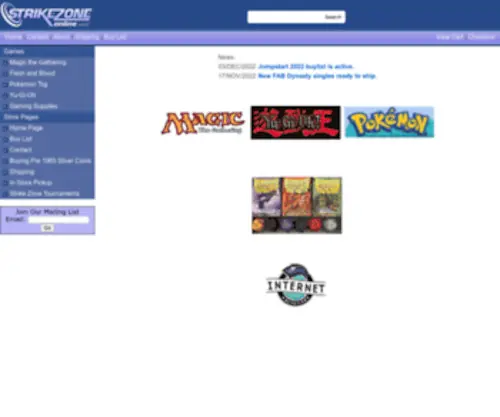 Strikezoneonline.com(Trading Cards) Screenshot