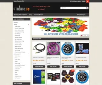 Strings.ie(Ireland's Guitar Strings & Accessories store with Free Irish Shipping) Screenshot