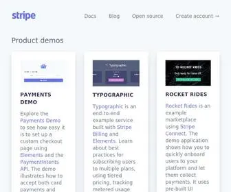 Stripe.dev(Demos and tools for developers to try out the stripe platform. stripe) Screenshot