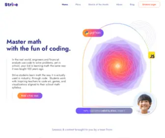 Strivemath.com(Strive ignites kids' (agespassion for coding) Screenshot