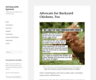 Strivingwithsystems.com(Radical vegan perspectives on total liberation) Screenshot