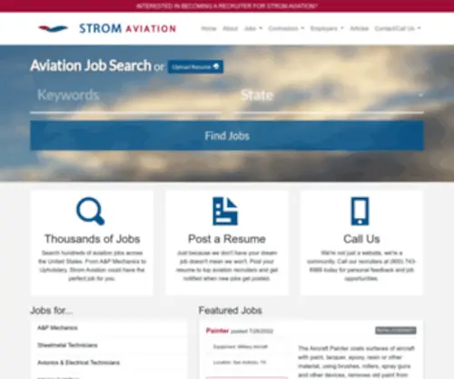 Stromaviation.com(Aviation Job Search) Screenshot