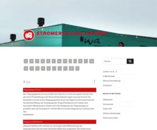 Stromerzeuger-Lexikon.de(Stromerzeuger Lexikon) Screenshot