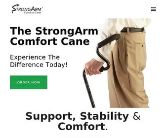 Strongarmcanes.com(StrongArm Comfort Cane comfortable walking cane) Screenshot