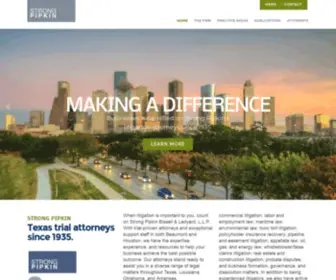 Strongpipkin.com(Litigation Law Firm Houston) Screenshot