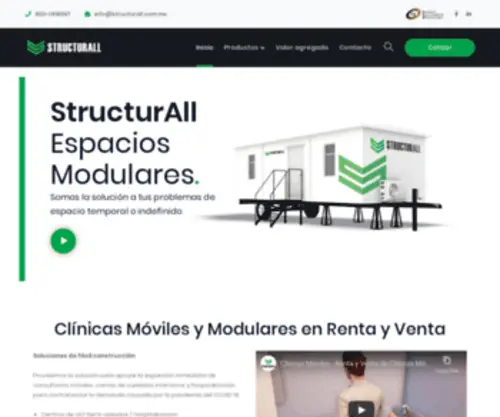 Structurall.com.mx(Oficinas Móviles en Venta y Renta) Screenshot