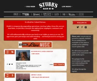Stubbsaustin.com(Stubb's BBQ) Screenshot