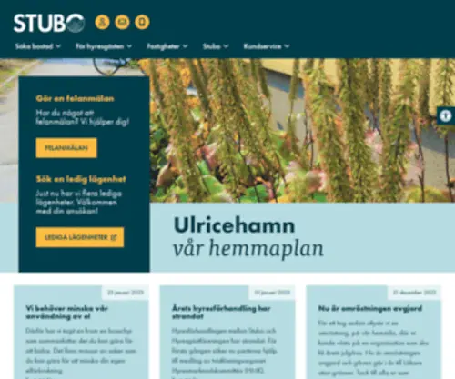 Stubo.se(Vi är det kommunala bostadsföretaget som hyr ut bostäder och lokaler i Ulricehamns kommun) Screenshot