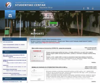 Stucsb.hr(Studentski centar u Slavonskom Brodu Lijevi stupac Obavijesti Poslovi Linkovi) Screenshot