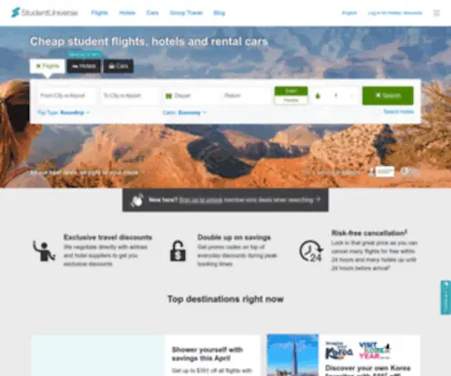 Studentairfares.com(Cheap Student Flights) Screenshot