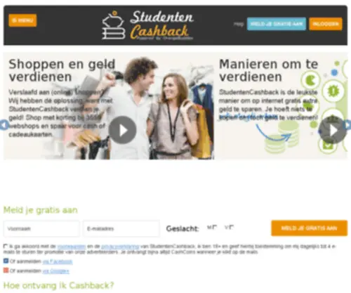 Studentencashback.nl(Geld verdienen voor studenten) Screenshot
