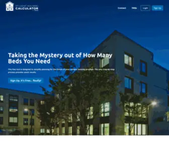 Studenthousingcalculator.com(Taking the Mystery out of How Many Beds You Need) Screenshot