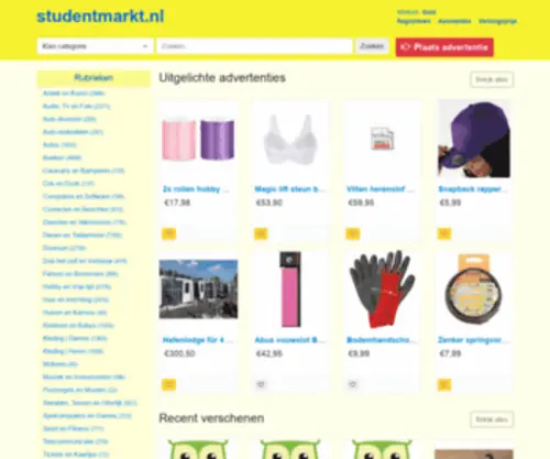 Studentmarkt.nl(De Marktplaats voor Student Artikelen) Screenshot
