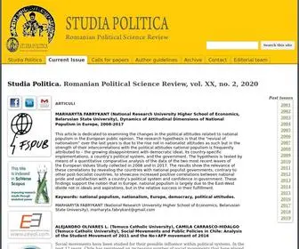 Studiapolitica.eu(Romanian Political Science Review) Screenshot