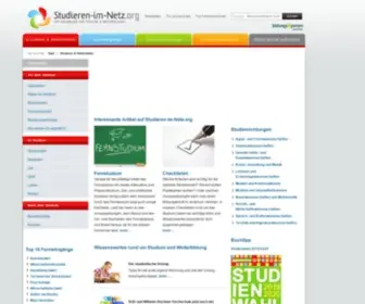 Studieren-IM-Netz.org(Das aktuelle Wissensportal rund ums Studieren. Ob Studium vor Ort oder Fernstudium) Screenshot
