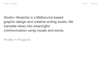 Studio-Absentia.com.au(Studio) Screenshot