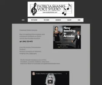 Studioshanks.com(Singing lessons In) Screenshot