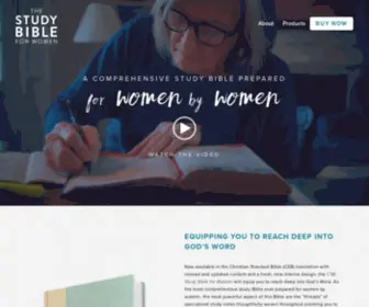 Studybibleforwomen.com(Study Bible for Women The Study Bible for Women is the essential study guide for women looking to improve their relationship with God) Screenshot