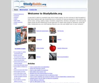 Studyguide.org(MLA Format Guide) Screenshot