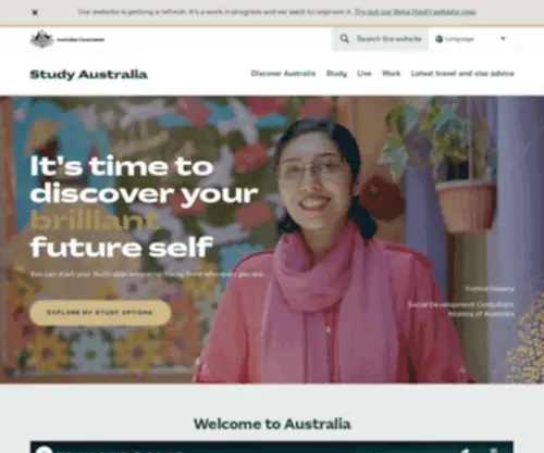 Studyinaustralia.gov.au(Study Australia) Screenshot