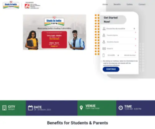 Studyinindiaexpo.com('STUDY IN INDIA' Expo) Screenshot