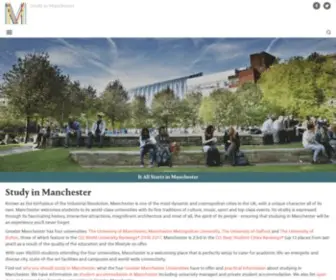 Studyinmanchester.com(Find out about studying in Manchester and what student life) Screenshot