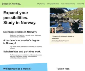 Studyinnorway.no(Study in Norway) Screenshot