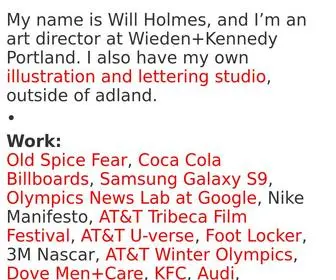 Stuffihavedone.com(Will's Portfolio) Screenshot