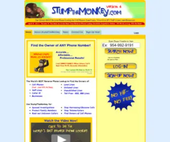 Stumpthemonkey.com(World's Best Reverse Phone Lookup Cell Land VOIP Business) Screenshot