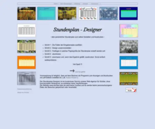Stunden-Plan.de(Der individuelle stundenplan zum selbst gestalten und ausdrucken) Screenshot