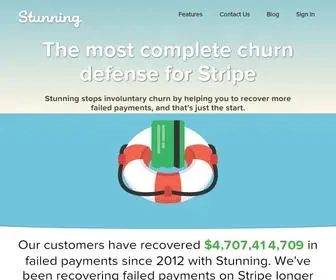 Stunning.co(Stripe failed payment recovery and churn prevention for SaaS and subscription based businesses) Screenshot