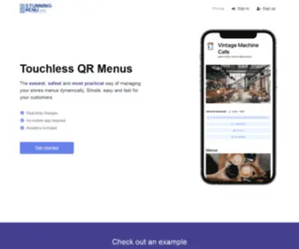 Stunningmenu.com(Touchless QR Menus) Screenshot