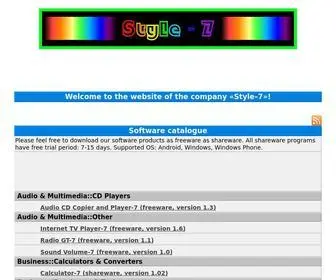 STyleseven.com(Homepage of the company Style) Screenshot